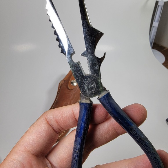 Vintage Mitchell Multi Function Fishing Pliers Leather Holster - Picture 4 of 10